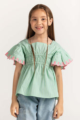 Junior Girl Sea Green Dress JG-DRS-SS24-028